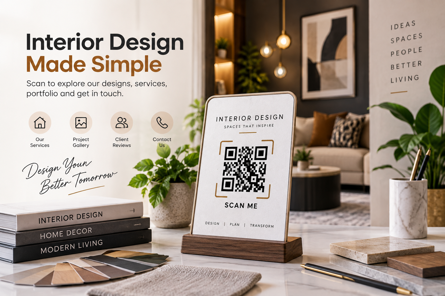 QR code website for interior designers